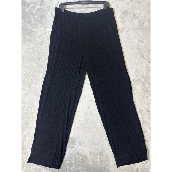 Chico’s Travelers Pants Women’s 3 XL 16 18 Black Ribbed Pull On Pockets Stretch - Picture 2 of 11